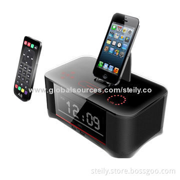 Clock display wireless stereo Bluetooth speakers for iPhone/iPod, with remote control function